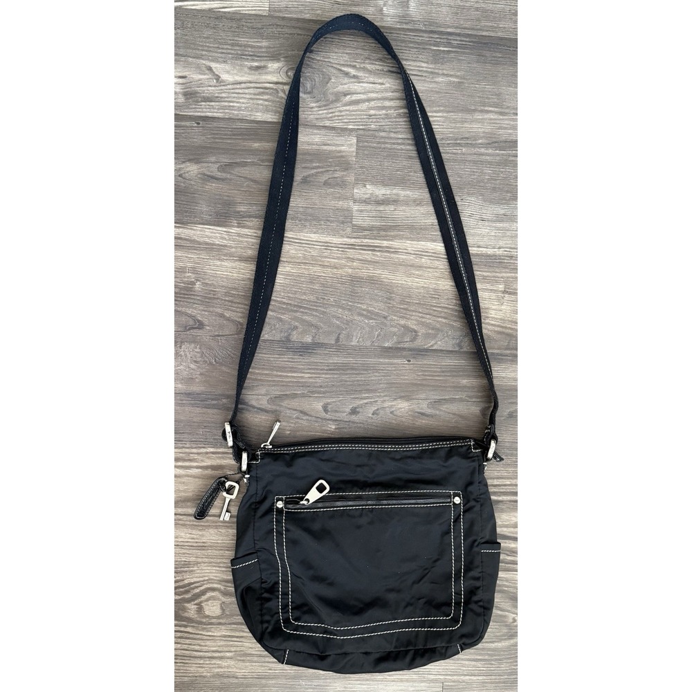 Fossil Crossbody Large Black Bag Purse Y2K Vintage Normcore Travelcore City Girl